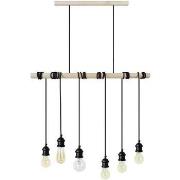 Lustres, suspensions et plafonniers Tosel Lustre bar bois blanc et ble...