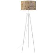 Lampadaires Tosel Lampadaire trépied bois blanc et Jute