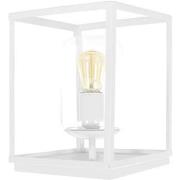 Lampes de bureau Tosel Lampe a poser carré métal blanc et transparent