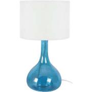 Lampes de bureau Tosel Lampe de chevet bouteille verre bleu et blanc