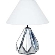 Lampes de bureau Tosel Lampe de salon géométrique verre chrome et blan...