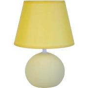Lampes de bureau Tosel Lampe de chevet globe bois crème et jaune
