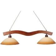 Lustres, suspensions et plafonniers Tosel Lustre poutre bois foncé et ...