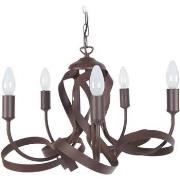 Lustres, suspensions et plafonniers Tosel Lustre multi bras métal marr...