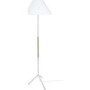 Lampadaires Tosel Lampadaire droit bois naturel et blanc