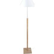 Lampadaires Tosel Lampadaire droit bois naturel et blanc