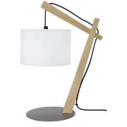 Lampes de bureau Tosel Lampe de chevet arqué bois naturel et blanc