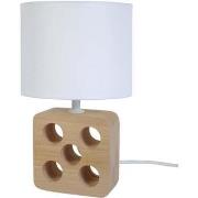 Lampes de bureau Tosel Lampe de chevet carré bois naturel et blanc