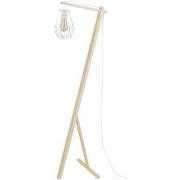 Lampadaires Tosel lampadaire liseuse articulé bois naturel et blanc