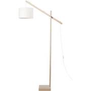 Lampadaires Tosel lampadaire liseuse articulé bois naturel et blanc