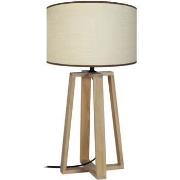 Lampes de bureau Tosel Lampe de chevet colonne bois naturel et blanc