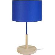 Lampes de bureau Tosel Lampe de chevet droit bois naturel et bleu