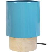 Lampes de bureau Tosel Lampe de chevet cylindrique bois naturel et ble...