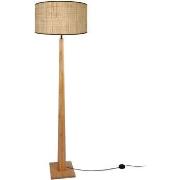 Lampadaires Tosel Lampadaire droit bois naturel et crème