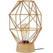 Lampes de bureau Tosel Lampe de chevet géométrique bois naturel et cui...