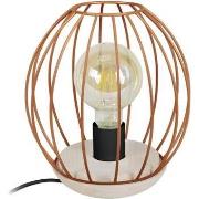 Lampes de bureau Tosel Lampe de chevet filaire bois naturel et cuivre