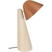 Lampes de bureau Tosel Lampe de bureau conique bois naturel et cuivre