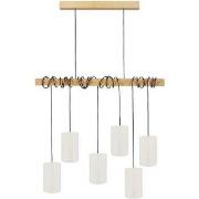 Lustres, suspensions et plafonniers Tosel Lustre bar bois naturel et é...