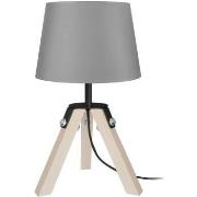 Lampes de bureau Tosel Lampe de chevet trépied bois naturel et gris