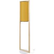 Lampadaires Tosel Lampadaire colonne bois naturel et jaune