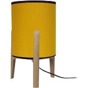 Lampes de bureau Tosel Lampe a poser cylindrique bois naturel et jaune