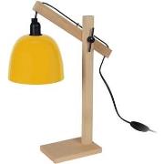 Lampes de bureau Tosel Lampe de bureau articulé bois naturel et jaune