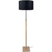 Lampadaires Tosel Lampadaire droit bois naturel et noir