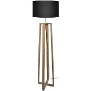 Lampadaires Tosel Lampadaire colonne bois naturel et noir