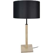 Lampes de bureau Tosel Lampe a poser colonne bois naturel et noir