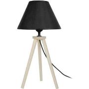 Lampes de bureau Tosel Lampe de chevet trépied bois naturel et noir