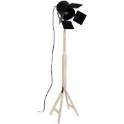 Lampadaires Tosel lampadaire liseuse articulé bois naturel et noir