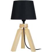 Lampes de bureau Tosel Lampe de chevet trépied bois naturel et noir