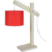 Lampes de bureau Tosel Lampe de bureau articulé bois naturel et rouge