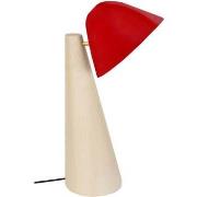 Lampes de bureau Tosel Lampe de bureau conique bois naturel et rouge