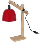 Lampes de bureau Tosel Lampe de bureau articulé bois naturel et rouge