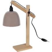 Lampes de bureau Tosel Lampe de bureau articulé bois naturel et taupe