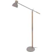 Lampadaires Tosel lampadaire liseuse articulé bois naturel et taupe