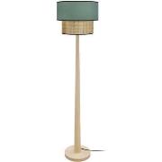 Lampadaires Tosel Lampadaire droit bois naturel et vert