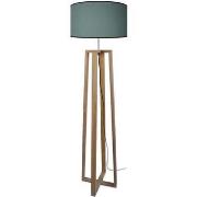 Lampadaires Tosel Lampadaire colonne bois naturel et vert