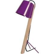 Lampes de bureau Tosel Lampe de bureau trépied bois naturel et violet