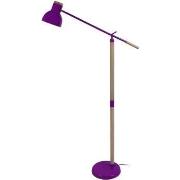 Lampadaires Tosel lampadaire liseuse articulé bois naturel et violet