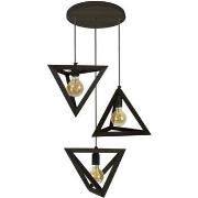 Lustres, suspensions et plafonniers Tosel Lustre grappe bois noir