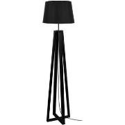 Lampadaires Tosel Lampadaire colonne bois noir