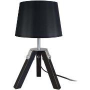 Lampes de bureau Tosel Lampe de chevet trépied bois noir