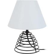 Lampes de bureau Tosel Lampe de chevet conique métal noir et blanc