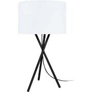 Lampes de bureau Tosel Lampe de chevet trépied métal noir et blanc