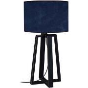 Lampes de bureau Tosel Lampe de chevet colonne bois noir et bleu
