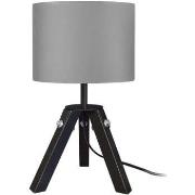 Lampes de bureau Tosel Lampe de chevet trépied bois noir et gris