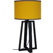 Lampes de bureau Tosel Lampe de chevet colonne bois noir et jaune