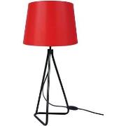 Lampes de bureau Tosel Lampe de chevet trépied métal noir et rouge